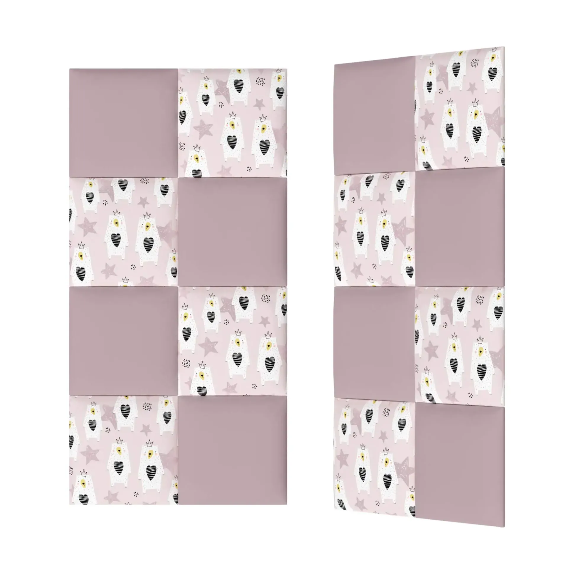 Stegu Wandpaneel Puffin Print Kids 30 x 30 cm Powder Rose