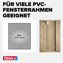 tesa Anklipsrahmen Fliegengitter 120 x 140 cm anthrazit