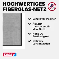 tesa Anklipsrahmen Fliegengitter 120 x 140 cm anthrazit