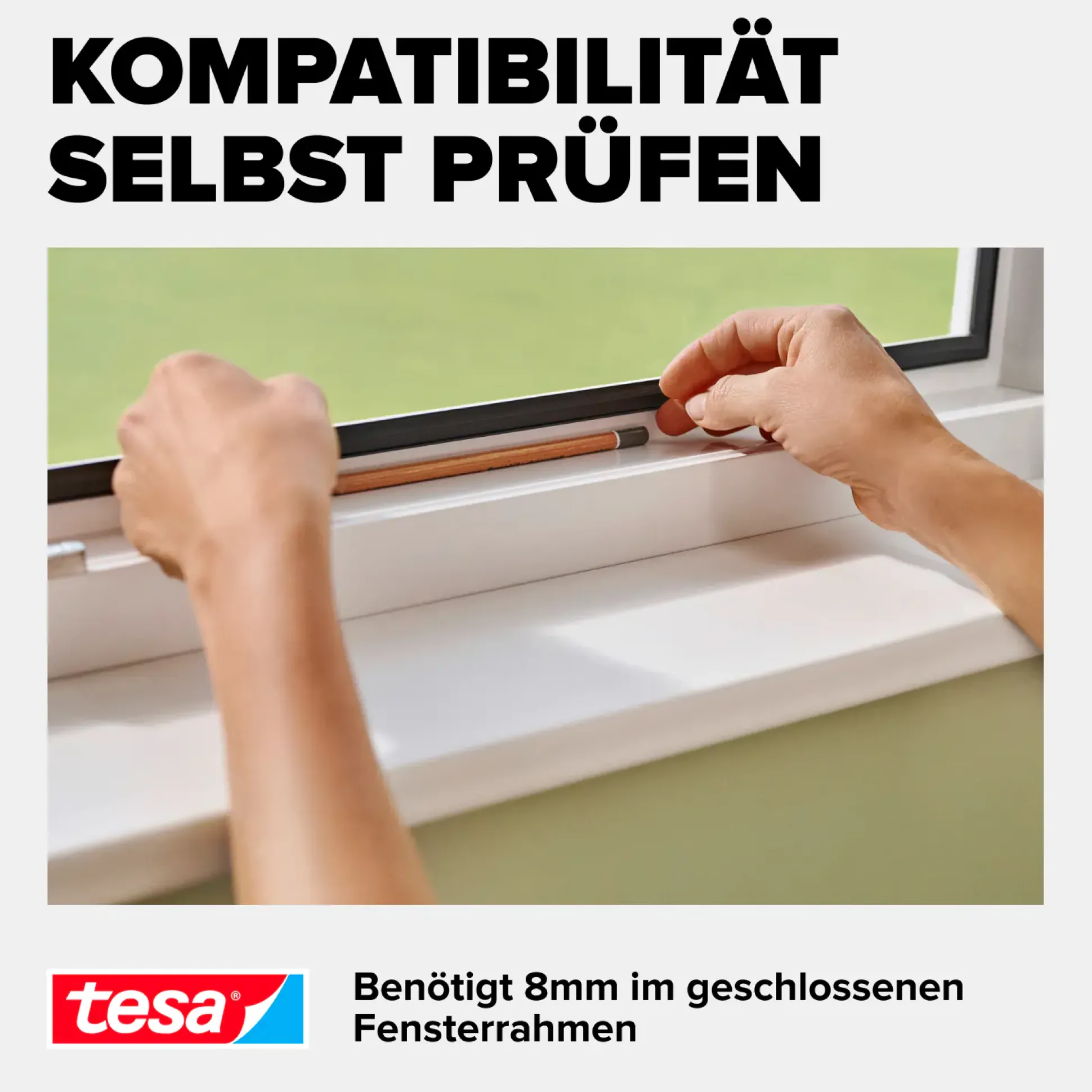 tesa Anklipsrahmen Fliegengitter 100 x 120 cm anthrazit