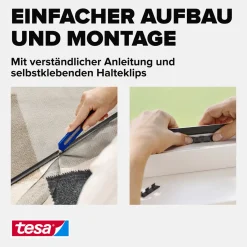 tesa Anklipsrahmen Fliegengitter 100 x 120 cm anthrazit