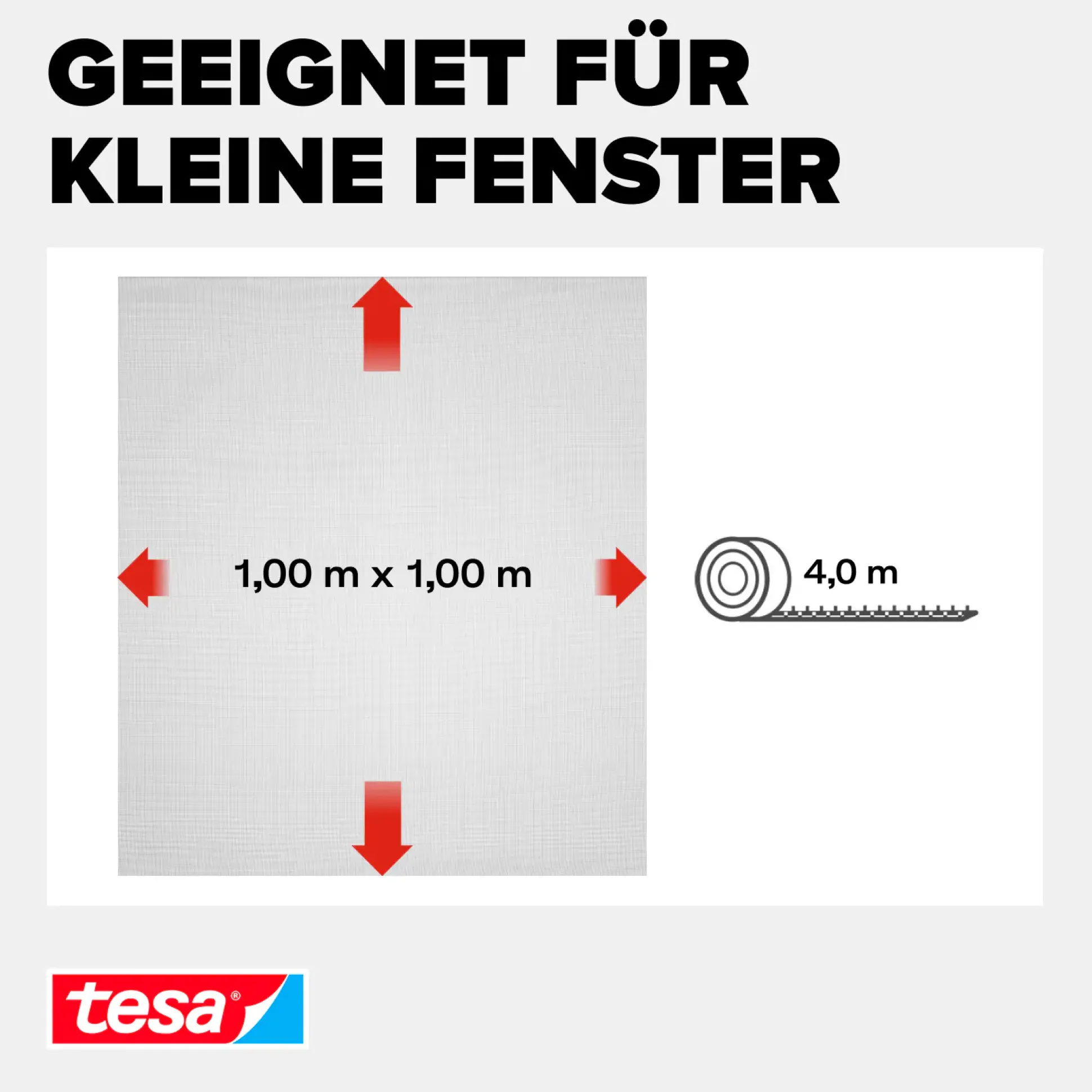 tesa Fliegengitter 100 x 100 cm anthrazit individuell kürzbar