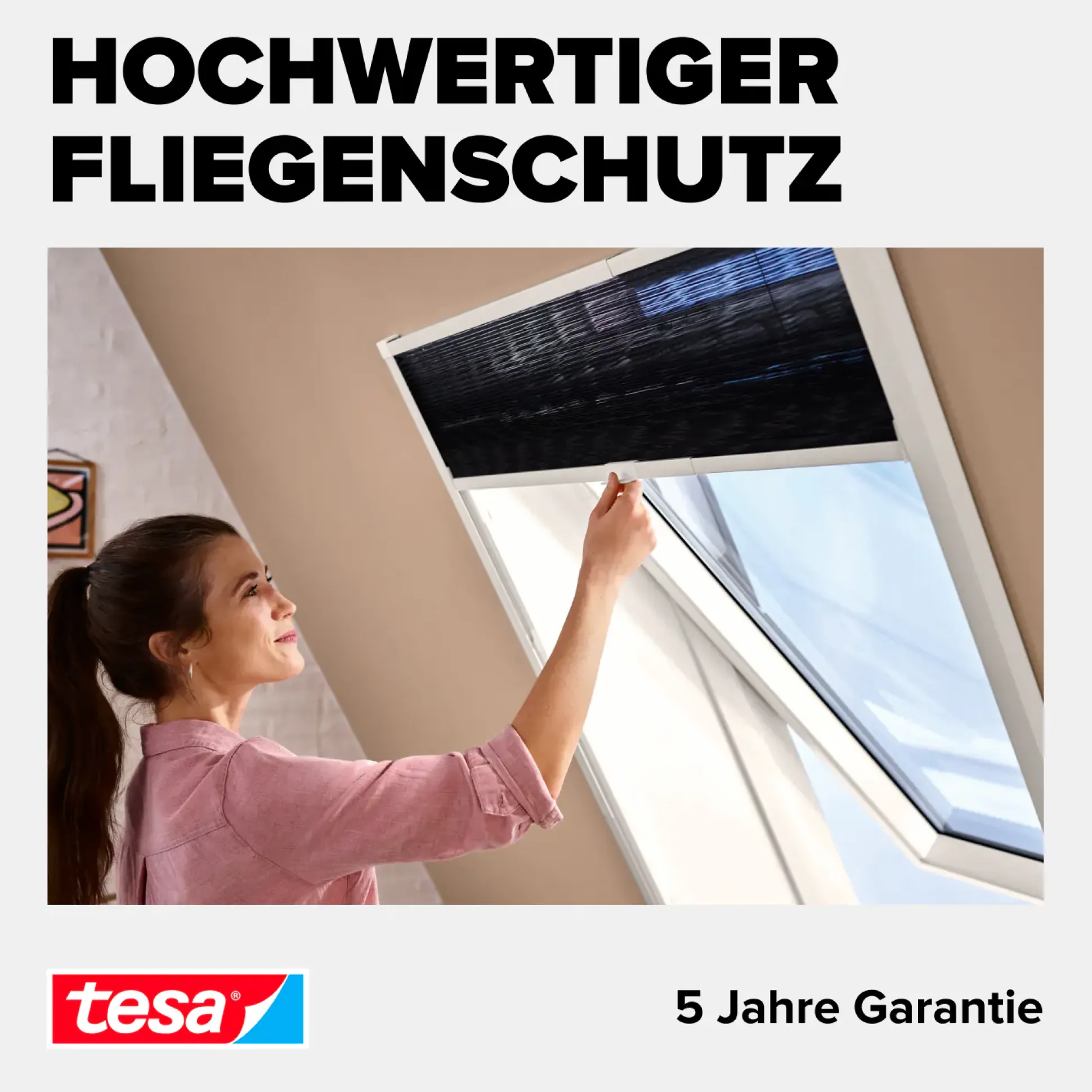 tesa Fliegengitter Alu-Dachfenster Plissee 114 x 160 cm anthrazit