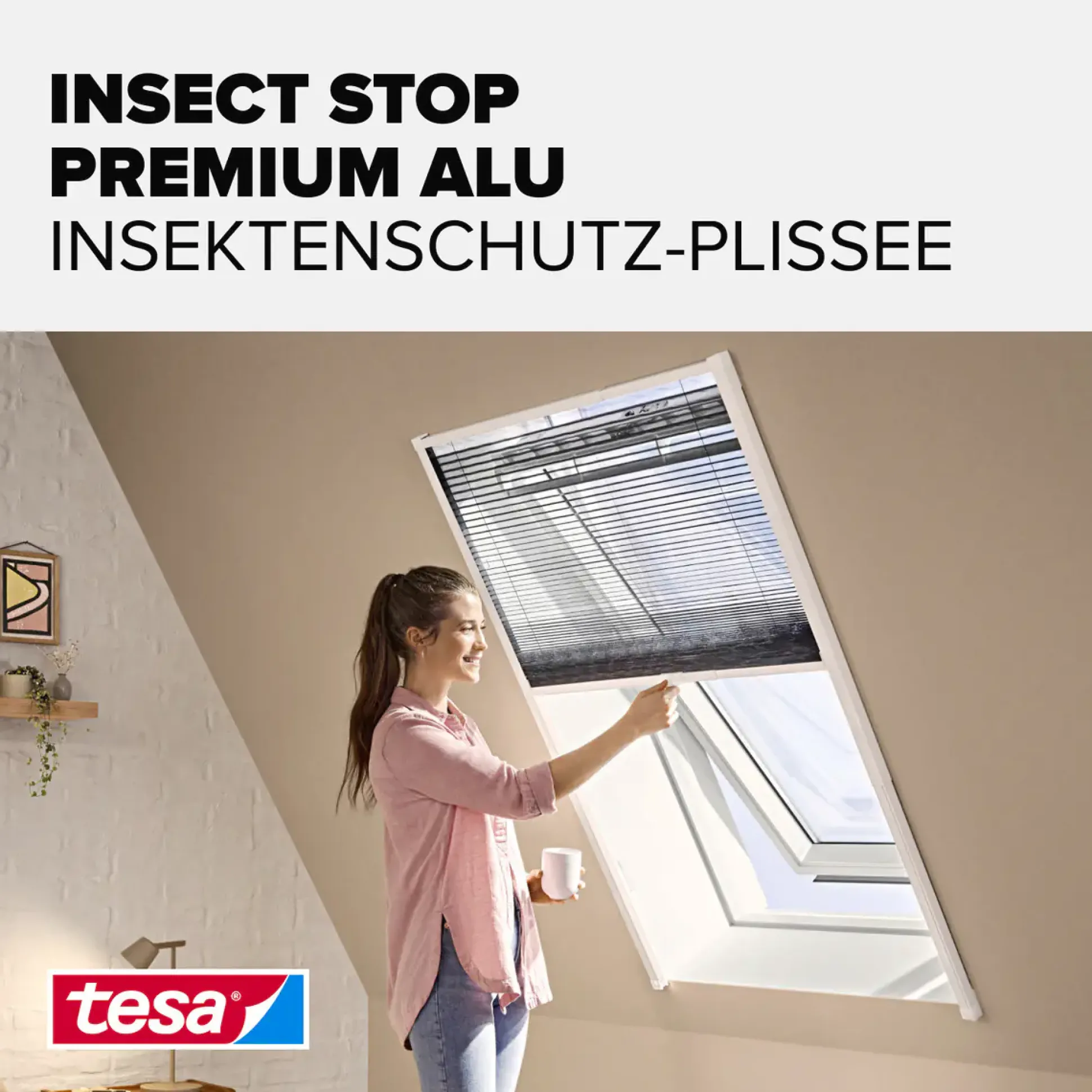 tesa Fliegengitter Alu-Dachfenster Plissee 114 x 160 cm anthrazit