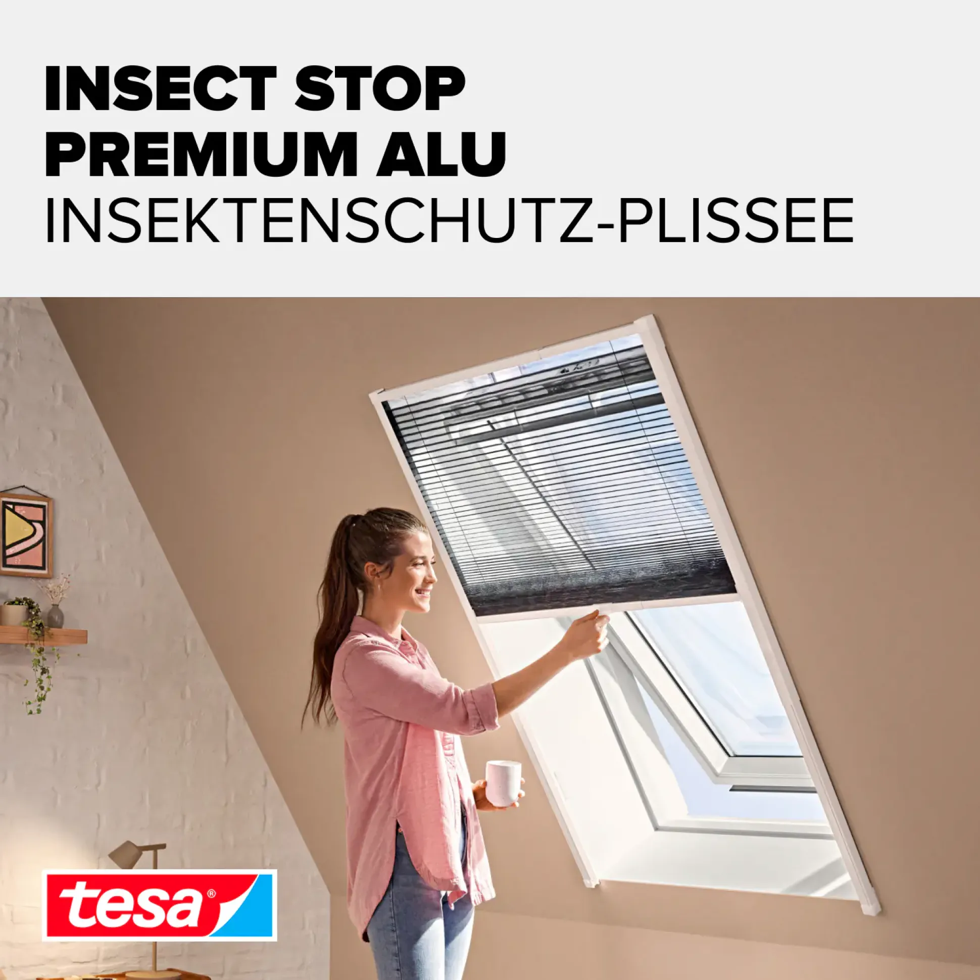 tesa Fliegengitter Alu-Dachfenster Plissee 114 x 160 cm anthrazit