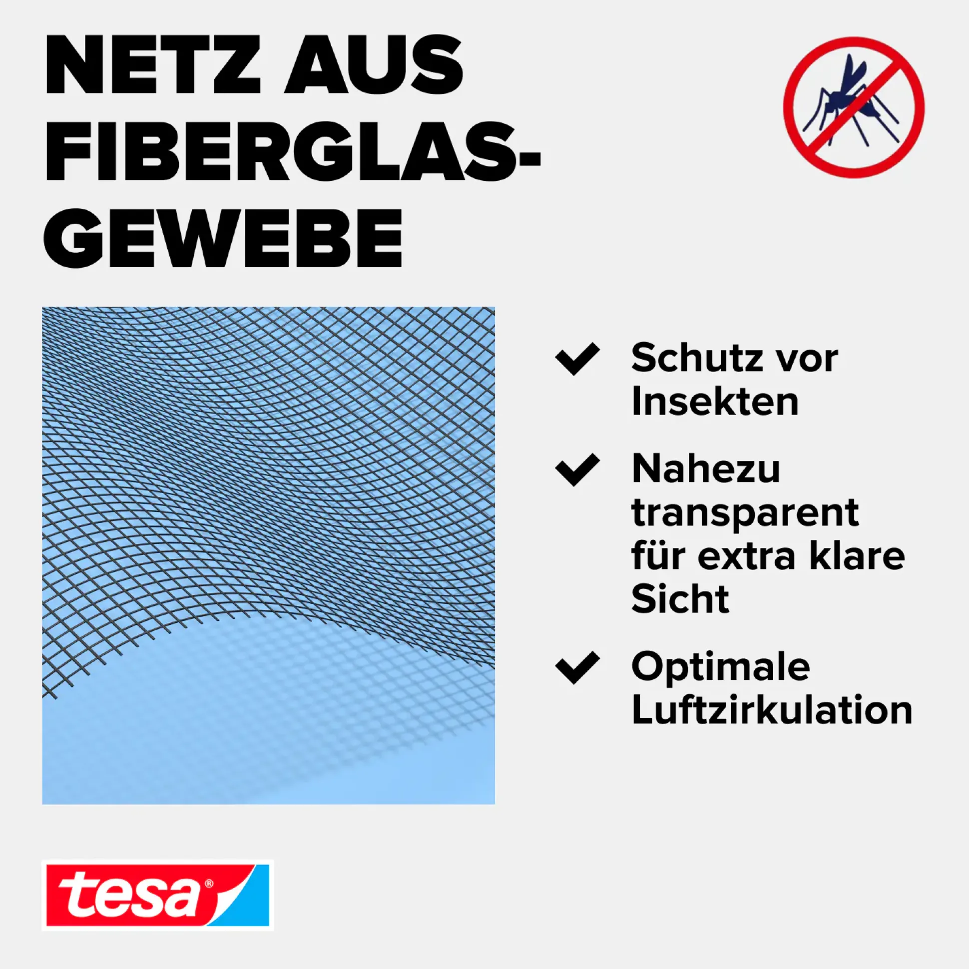 tesa Fliegengitter COMFORT Ersatzrolle 120 x 250 cm - anthrazit
