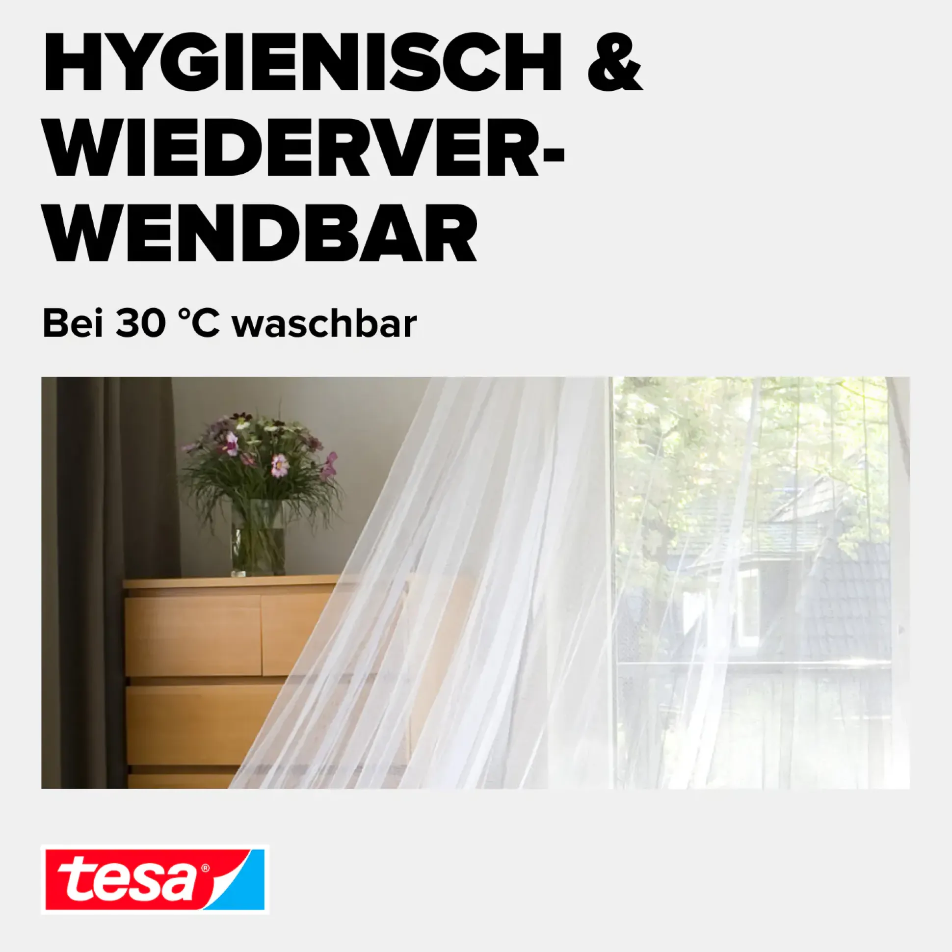 tesa Fliegengitter Magnetvorhang 90 x 210 cm anthrazit