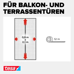 tesa Fliegengitter Magnetvorhang 90 x 210 cm anthrazit