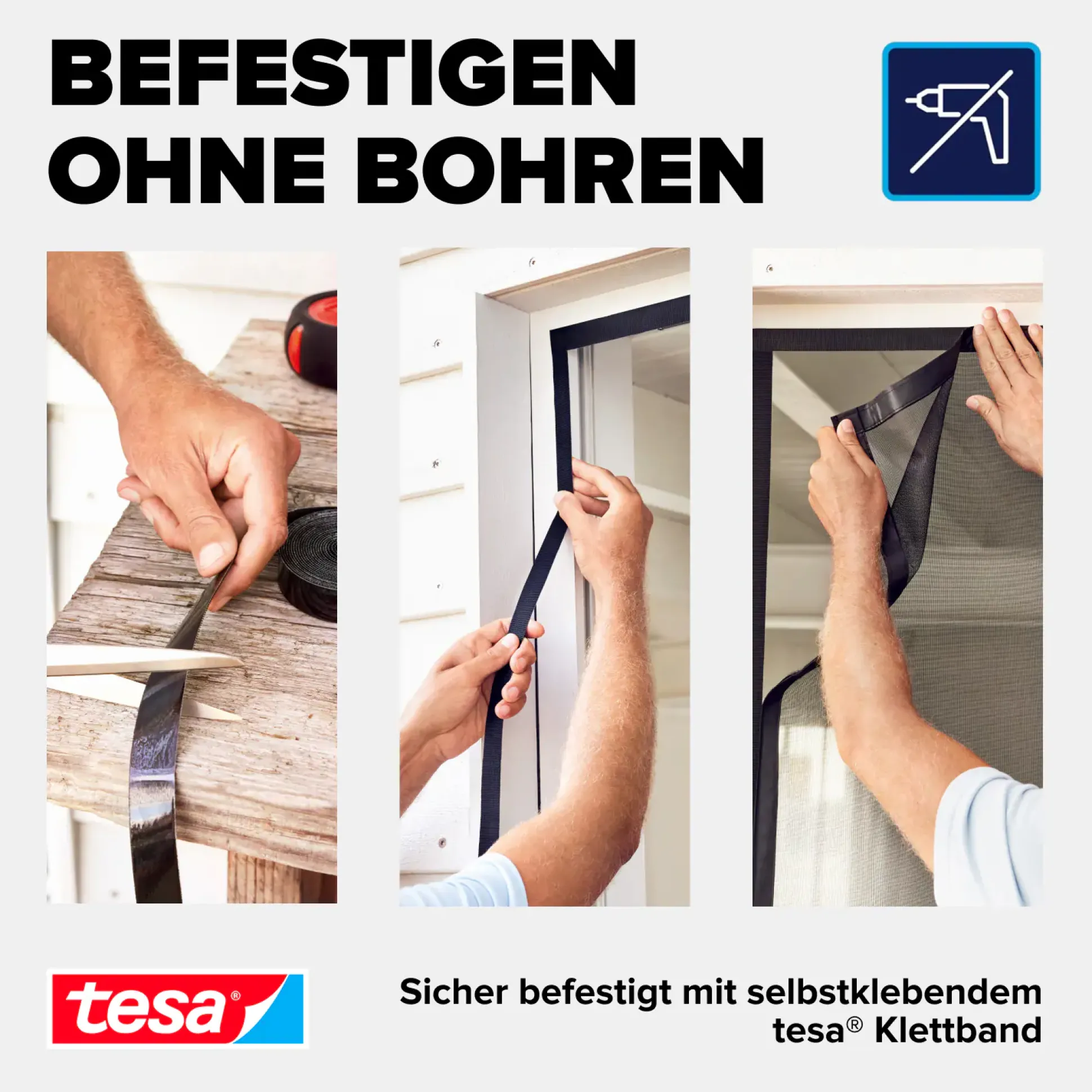 tesa Fliegengitter Magnetvorhang 90 x 210 cm anthrazit