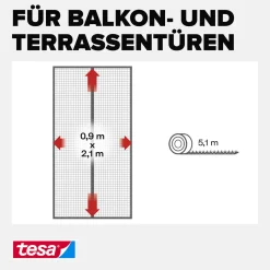 tesa Fliegengitter Magnetvorhang 90 x 210 cm anthrazit