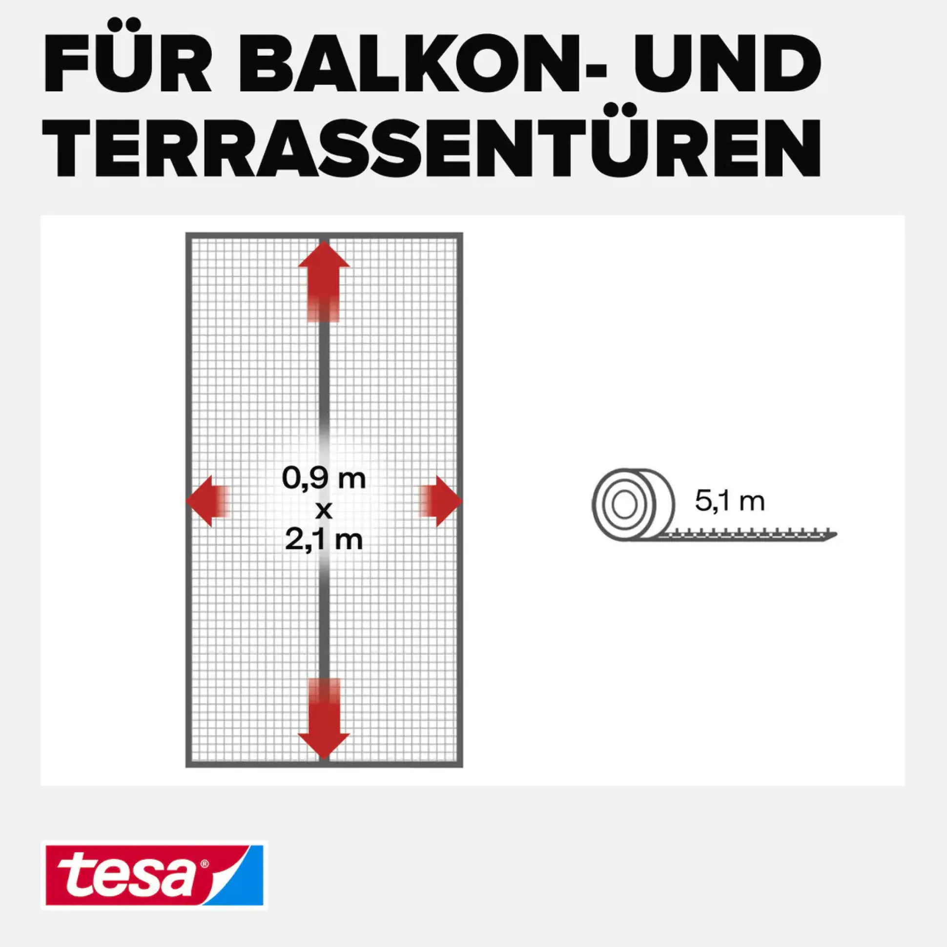 tesa Fliegengitter Magnetvorhang 90 x 210 cm anthrazit