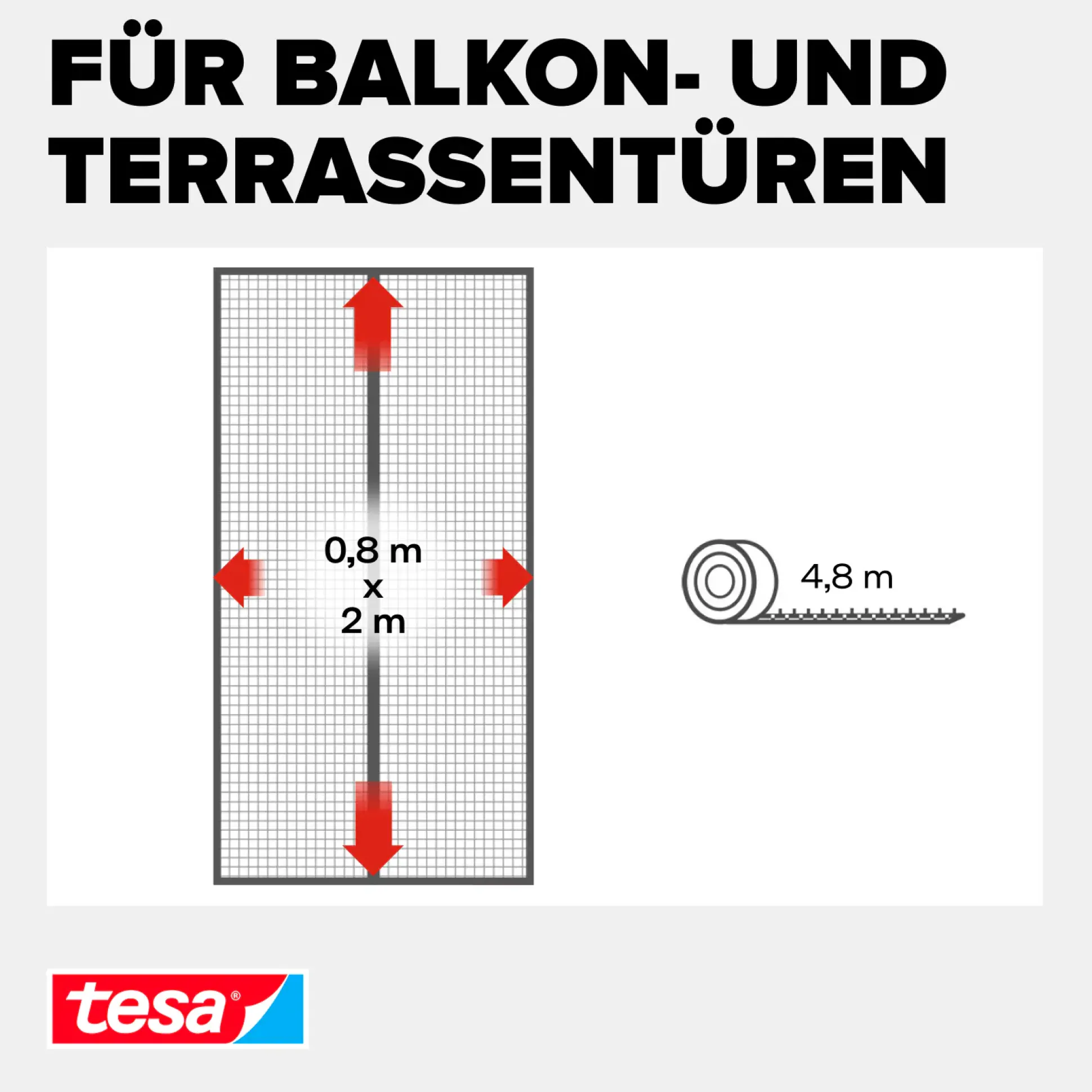 tesa Fliegengitter Magnetvorhang 80 x 200 cm anthrazit