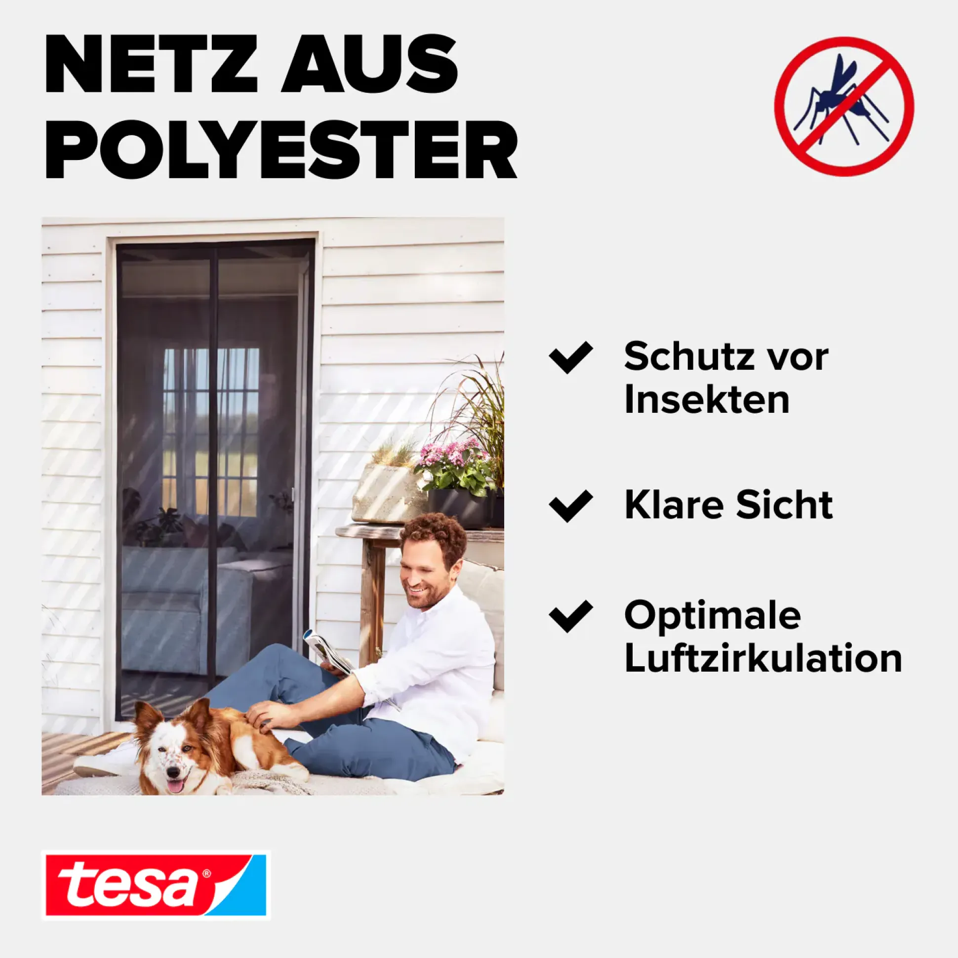 tesa Fliegengitter Magnetvorhang 80 x 200 cm anthrazit