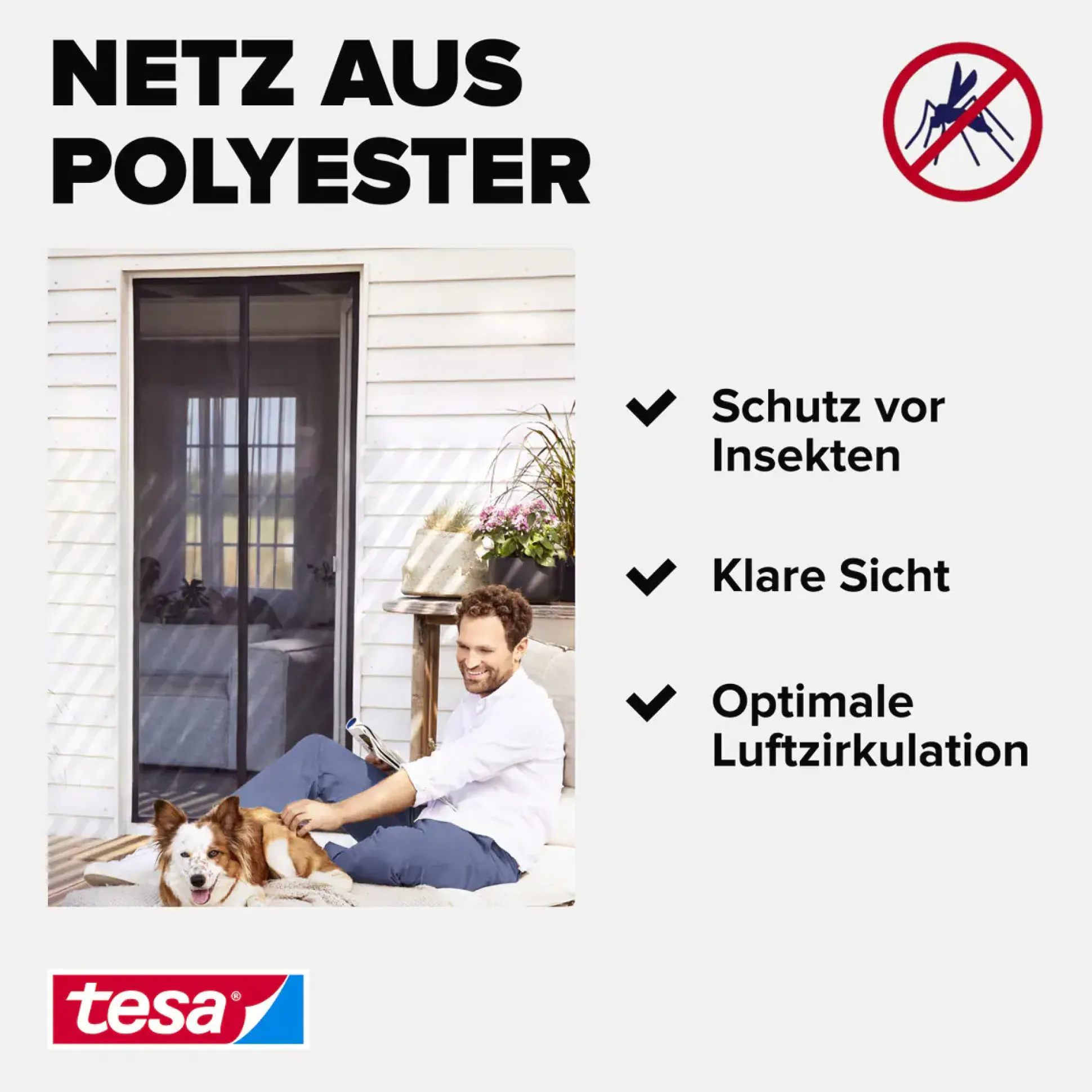 tesa Fliegengitter Magnetvorhang 80 x 200 cm anthrazit