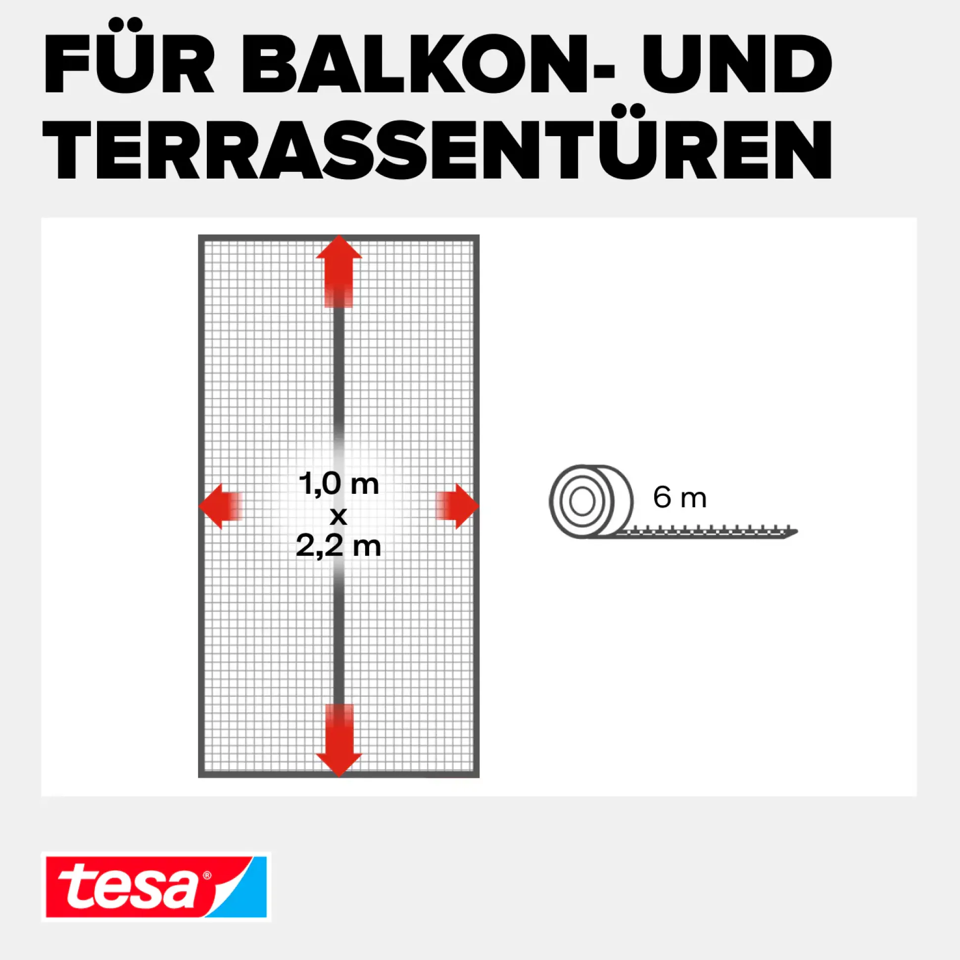 tesa Fliegengitter Magnetvorhang 100 x 220 cm anthrazit