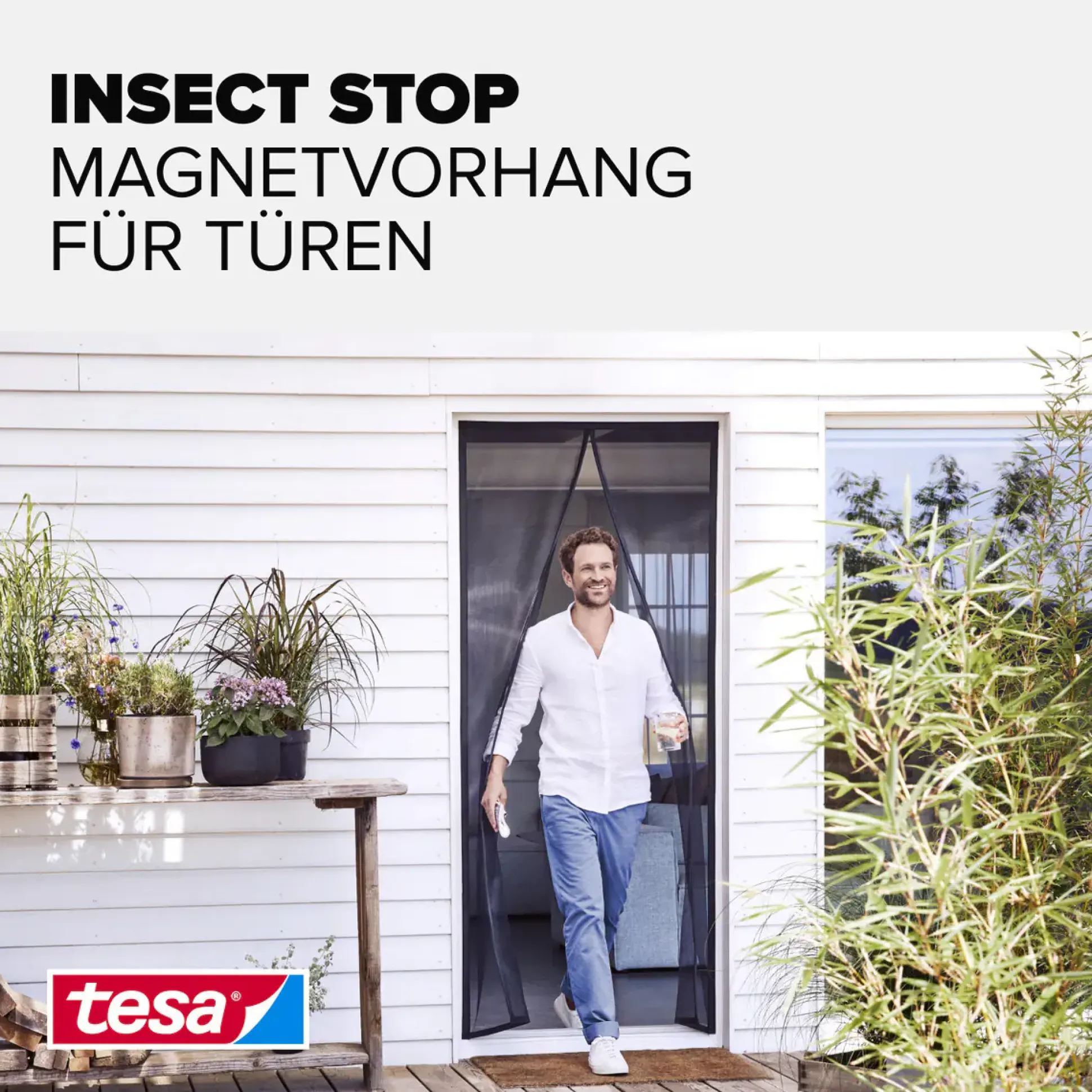 tesa Fliegengitter Magnetvorhang 100 x 220 cm anthrazit
