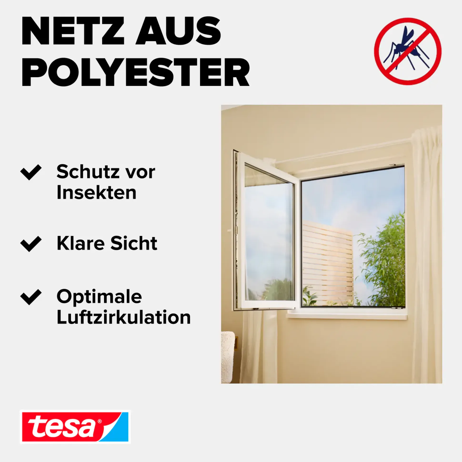 tesa Fliegengitter STANDARD 130 x 150 cm anthrazit individuell kürzbar
