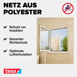 tesa Fliegengitter STANDARD 130 x 150 cm weiß individuell kürzbar