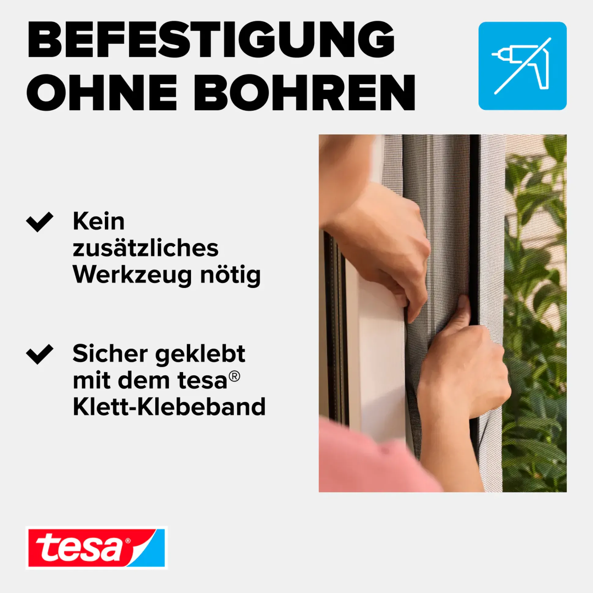 tesa Fliegengitter STANDARD 130 x 150 cm weiß individuell kürzbar