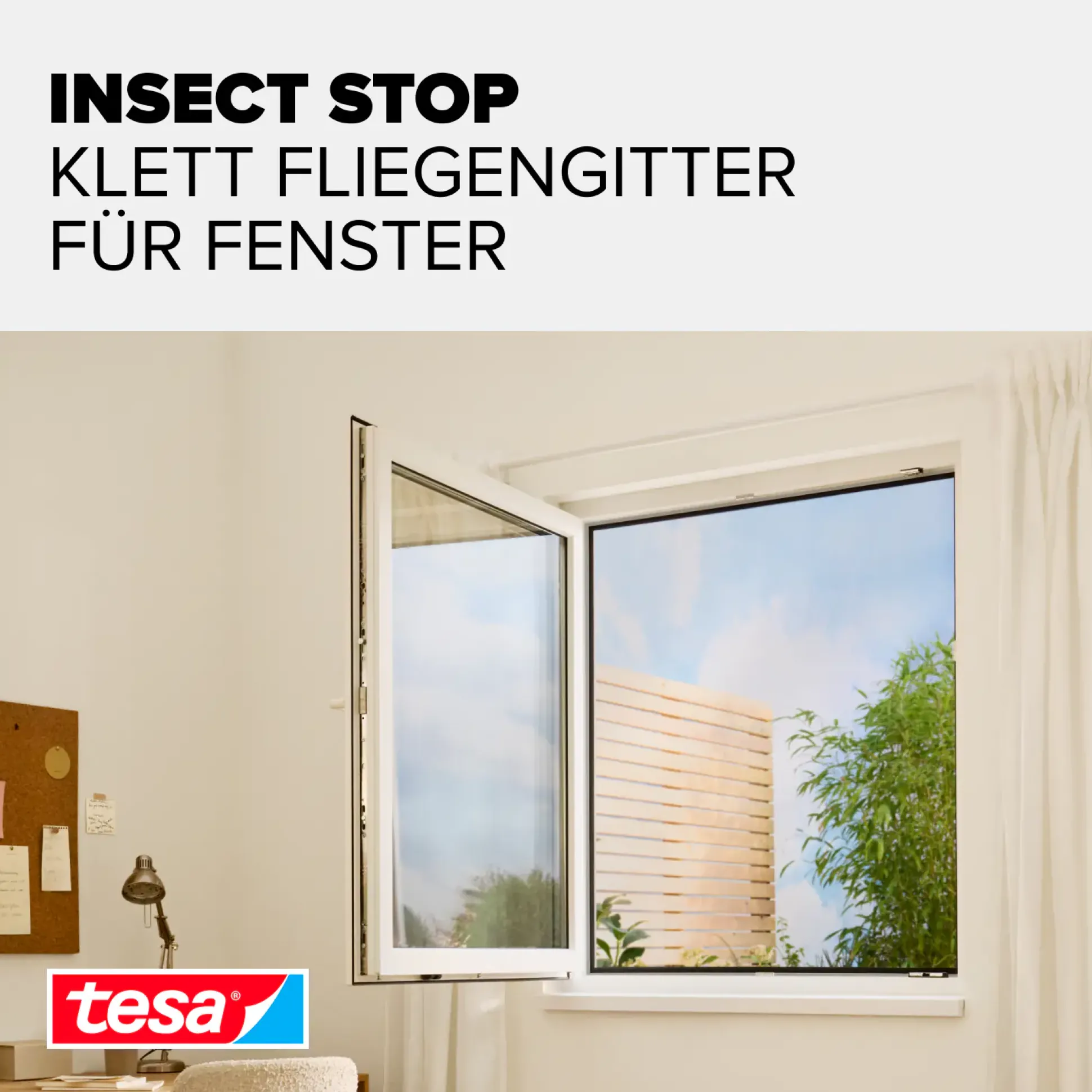 tesa Fliegengitter STANDARD 150 x 180 cm weiß individuell kürzbar
