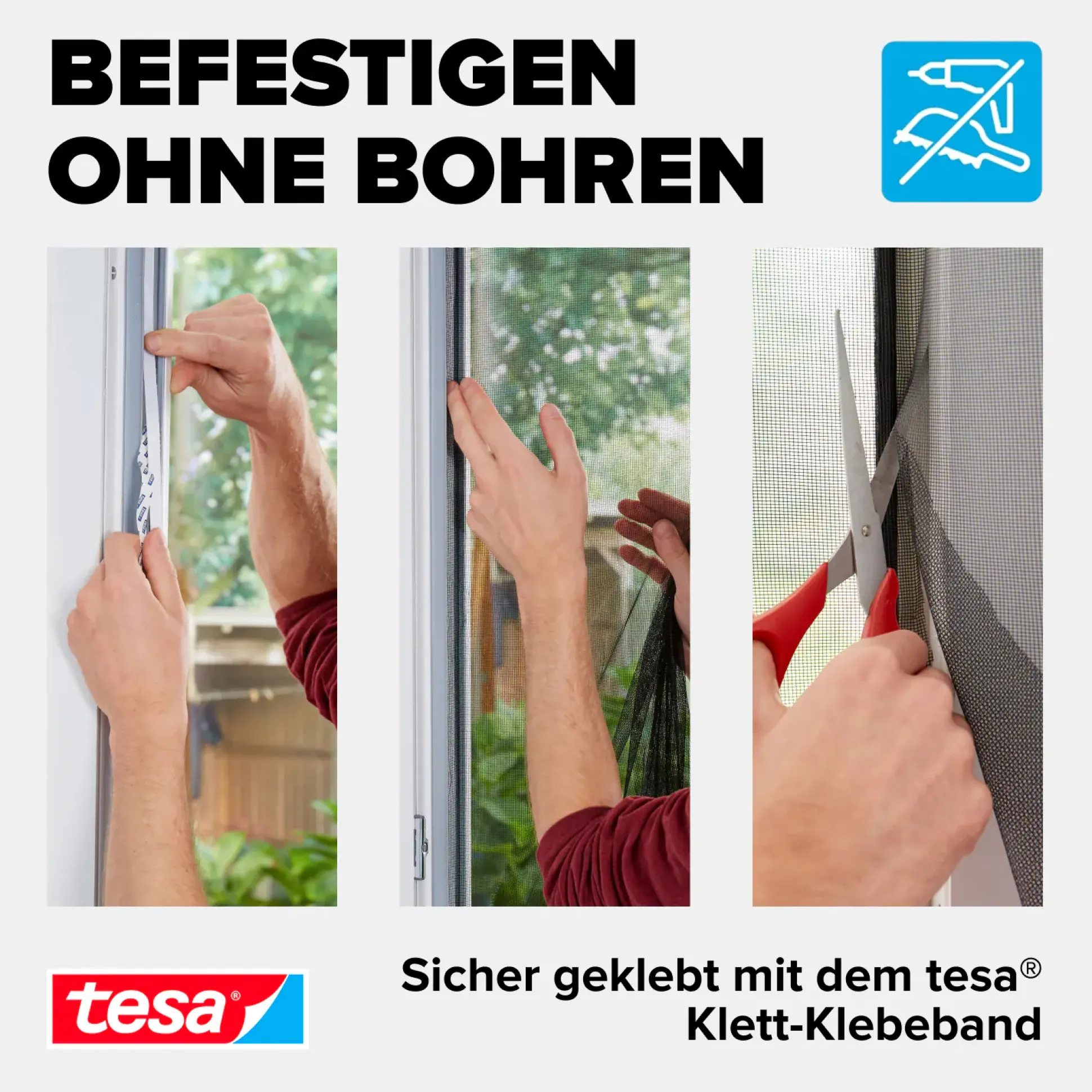 tesa Fliegengitter Tür 65 x 220 cm weiß kürzbar 2 Stück
