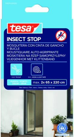 tesa Fliegengitter Tür 65 x 220 cm weiß kürzbar 2 Stück