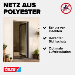 tesa Fliegengitter Tür 65 x 220 cm weiß kürzbar 2 Stück
