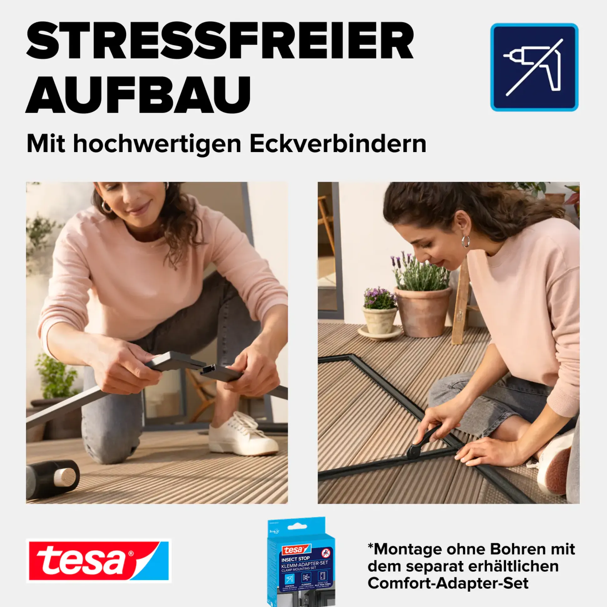 tesa Fliegengitter-Tür Comfort Alurahmen 100 x 220 cm weiß