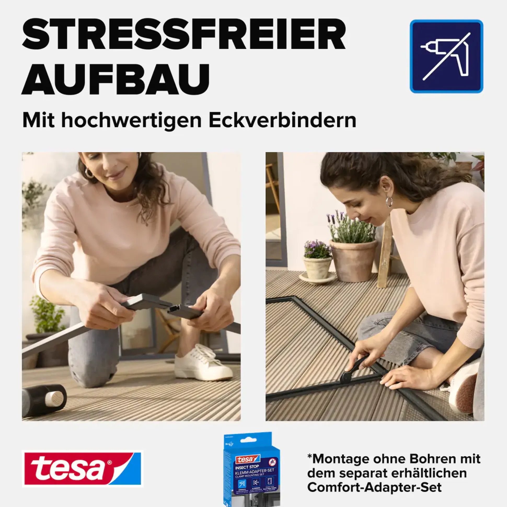 tesa Fliegengitter-Tür Comfort im Alurahmen 120 x 240 cm weiß