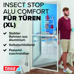 tesa Fliegengitter-Tür Comfort im Alurahmen 120 x 240 cm weiß