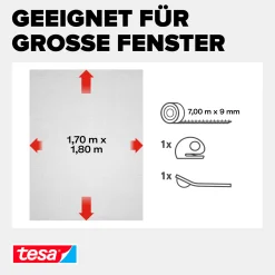 tesa Fliegenschutz-Fenster COMFORT 170 x 180 cm - anthrazit
