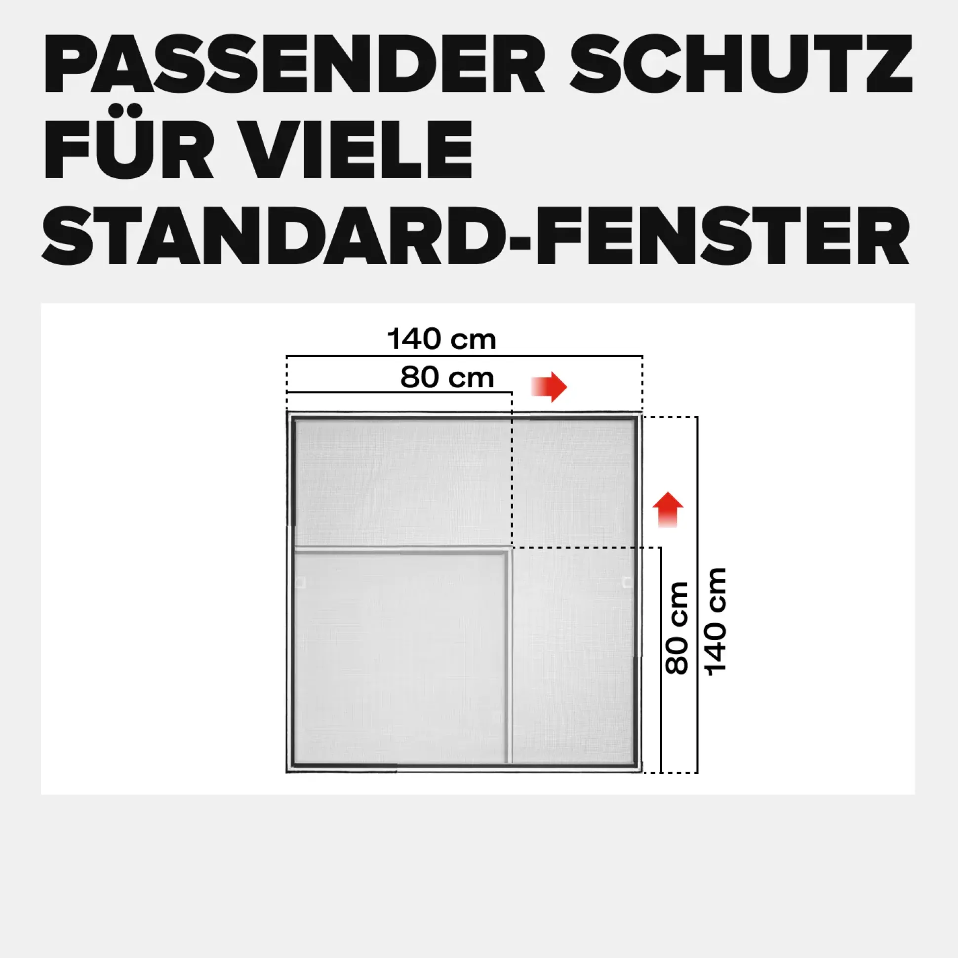 tesa Fliegenschutz-Fenster FALT 80 x 80 - 140 x 140 cm anthrazit/anthrazit