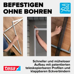 tesa Fliegenschutz-Fenster FALT 80 x 80 - 140 x 140 cm anthrazit/anthrazit