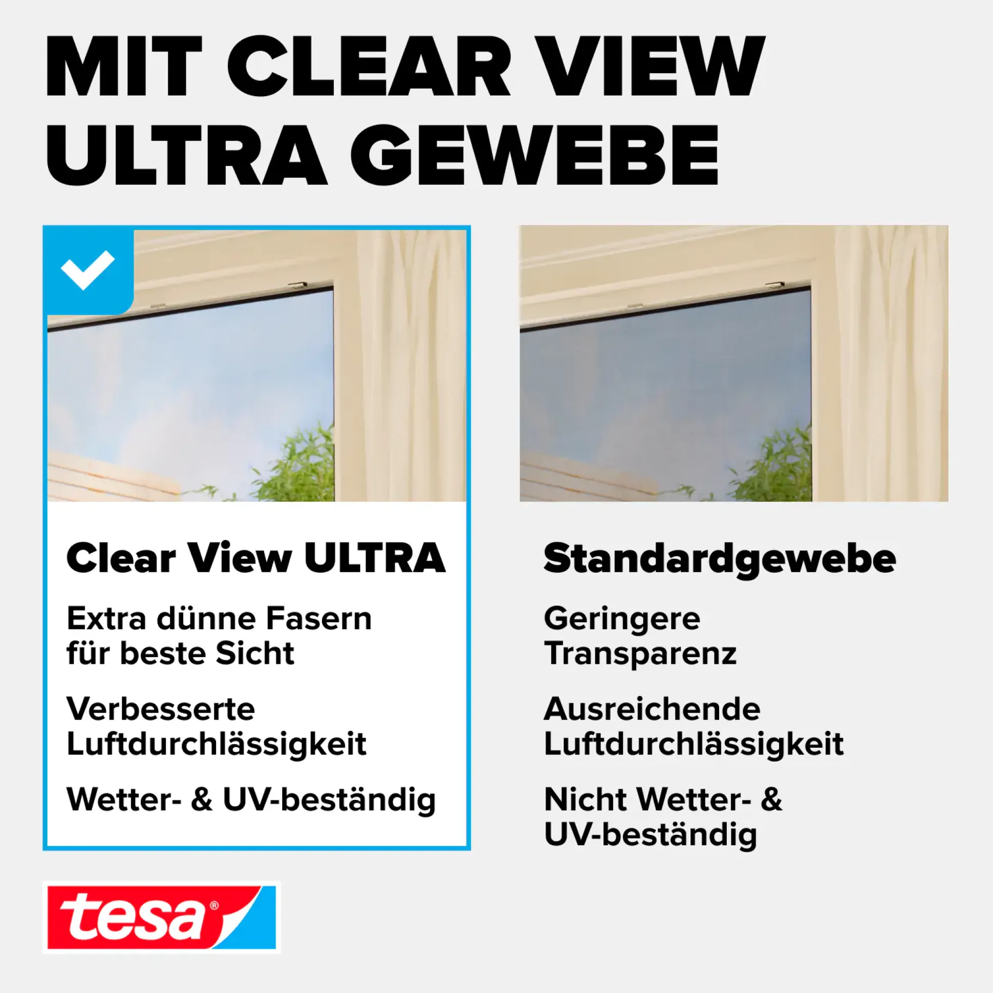 tesa Fliegenschutz-Fenster FALT 80 x 80 - 140 x 140 cm anthrazit/anthrazit