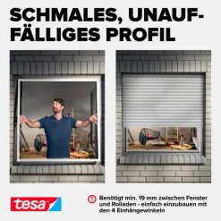 tesa Fliegenschutz-Fenster FALT 80 x 80 - 140 x 140 cm weiß/weiß