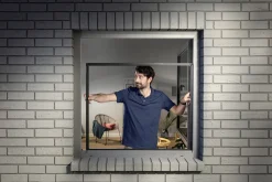 tesa Fliegenschutz-Fenster FALT 80 x 80 - 140 x 140 cm weiß/weiß