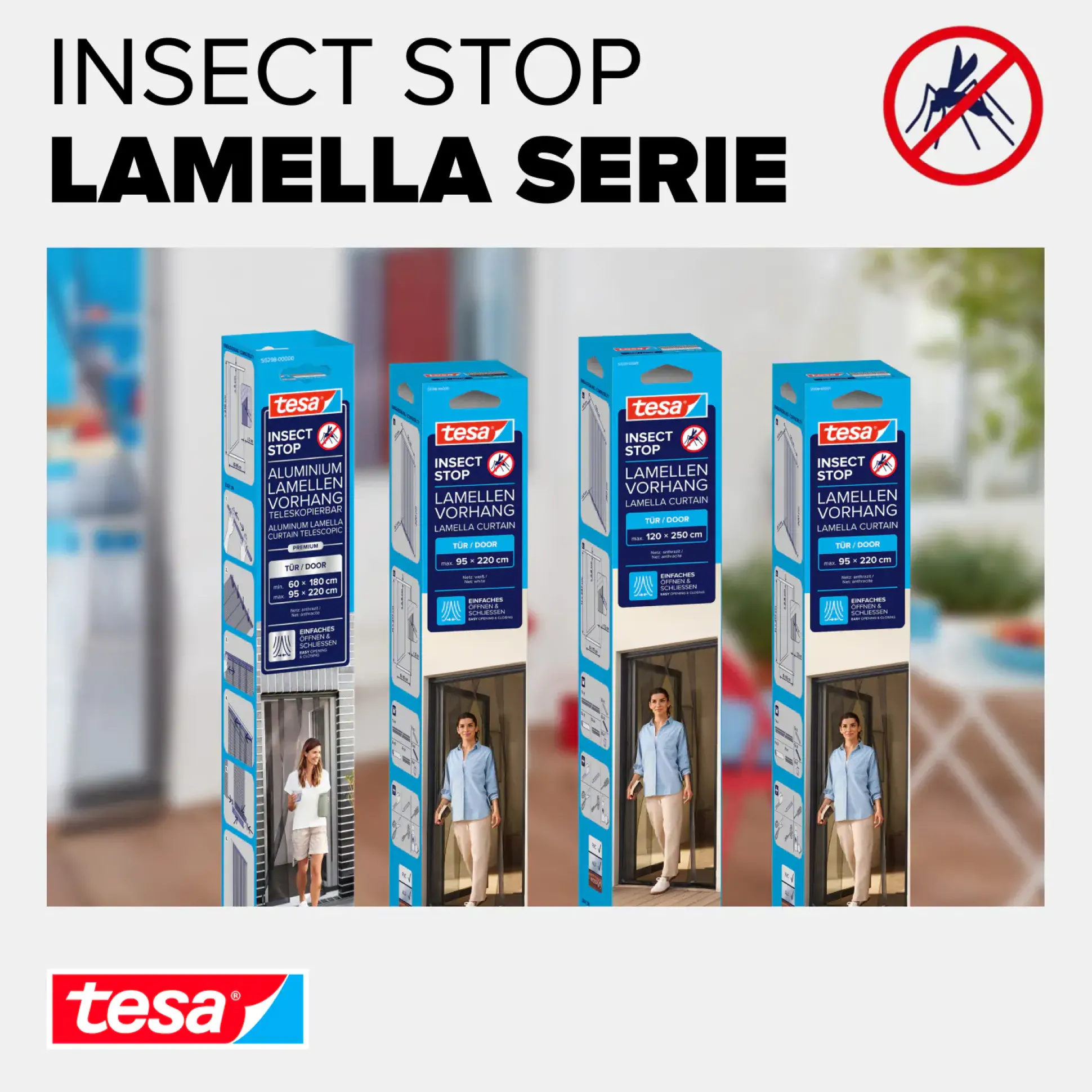tesa Fliegenschutz-Lamellenvorhang STANDARD 120 x 250 cm - anthrazit