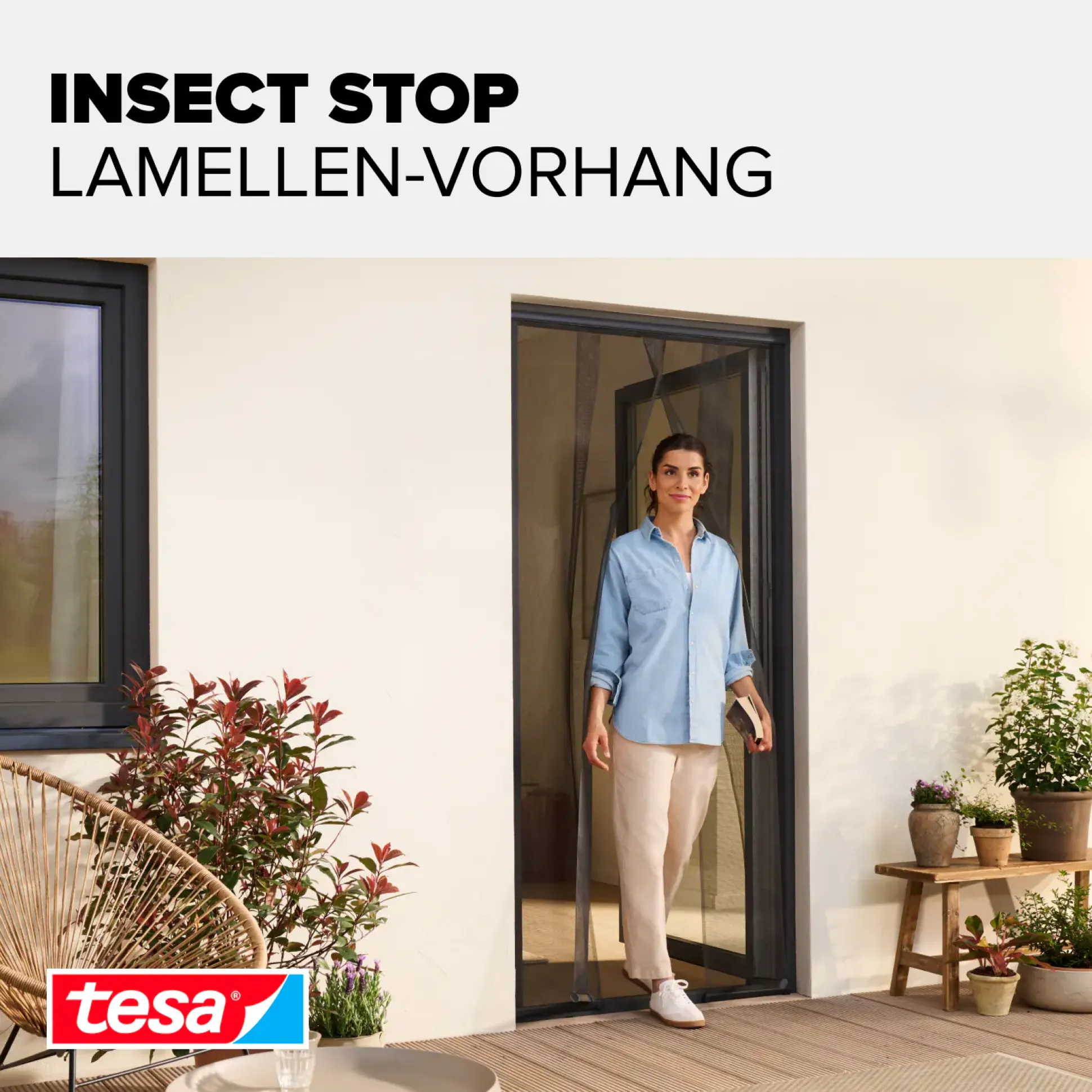 tesa Fliegenschutz-Lamellenvorhang STANDARD 120 x 250 cm - anthrazit