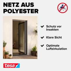 tesa Fliegenschutz-Lamellenvorhang Comfort 120 x 250 cm anthrazit kürzbar