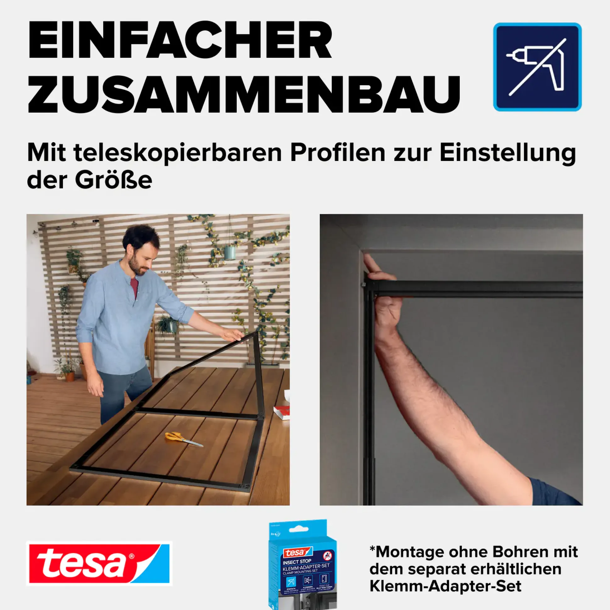 tesa Fliegenschutz-Tür FALT 100 x 220 cm anthrazit/anthrazit kürzbar