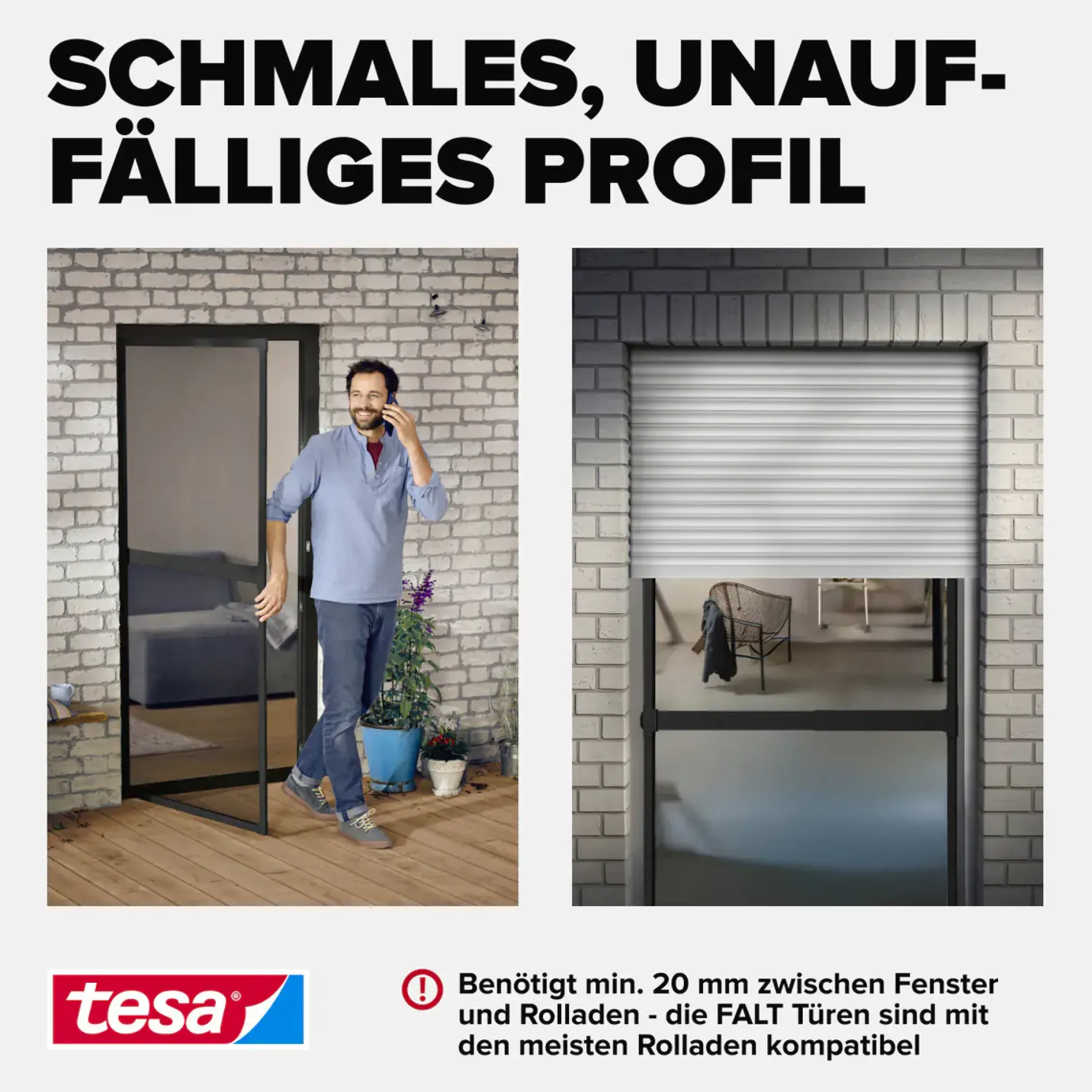 tesa Fliegenschutz-Tür FALT 100 x 220 cm anthrazit/anthrazit kürzbar