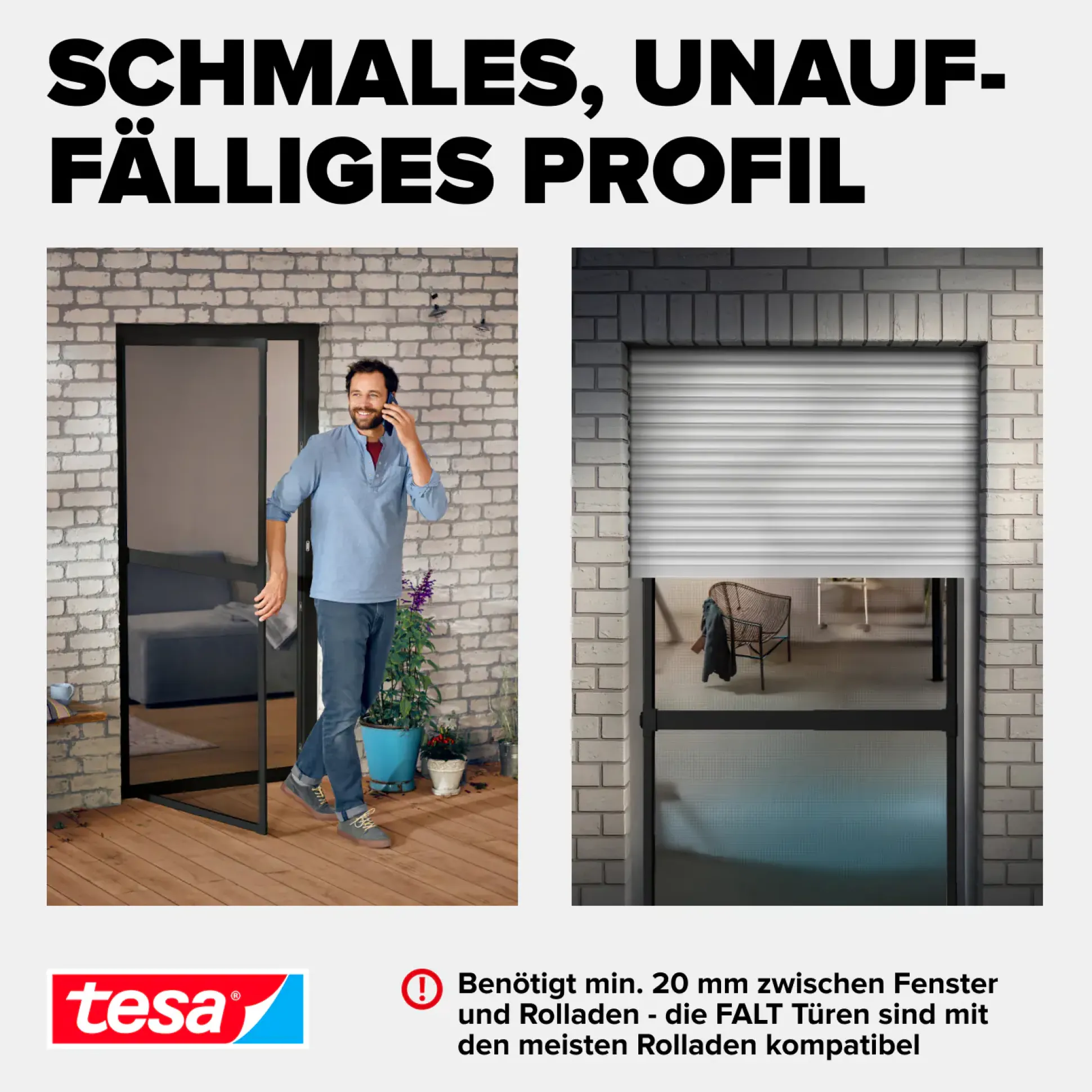 tesa Fliegenschutz-Tür FALT 100 x 220 cm anthrazit/anthrazit kürzbar