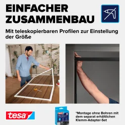 tesa Fliegenschutz-Tür FALT 100 x 220 cm anthrazit/weiß kürzbar