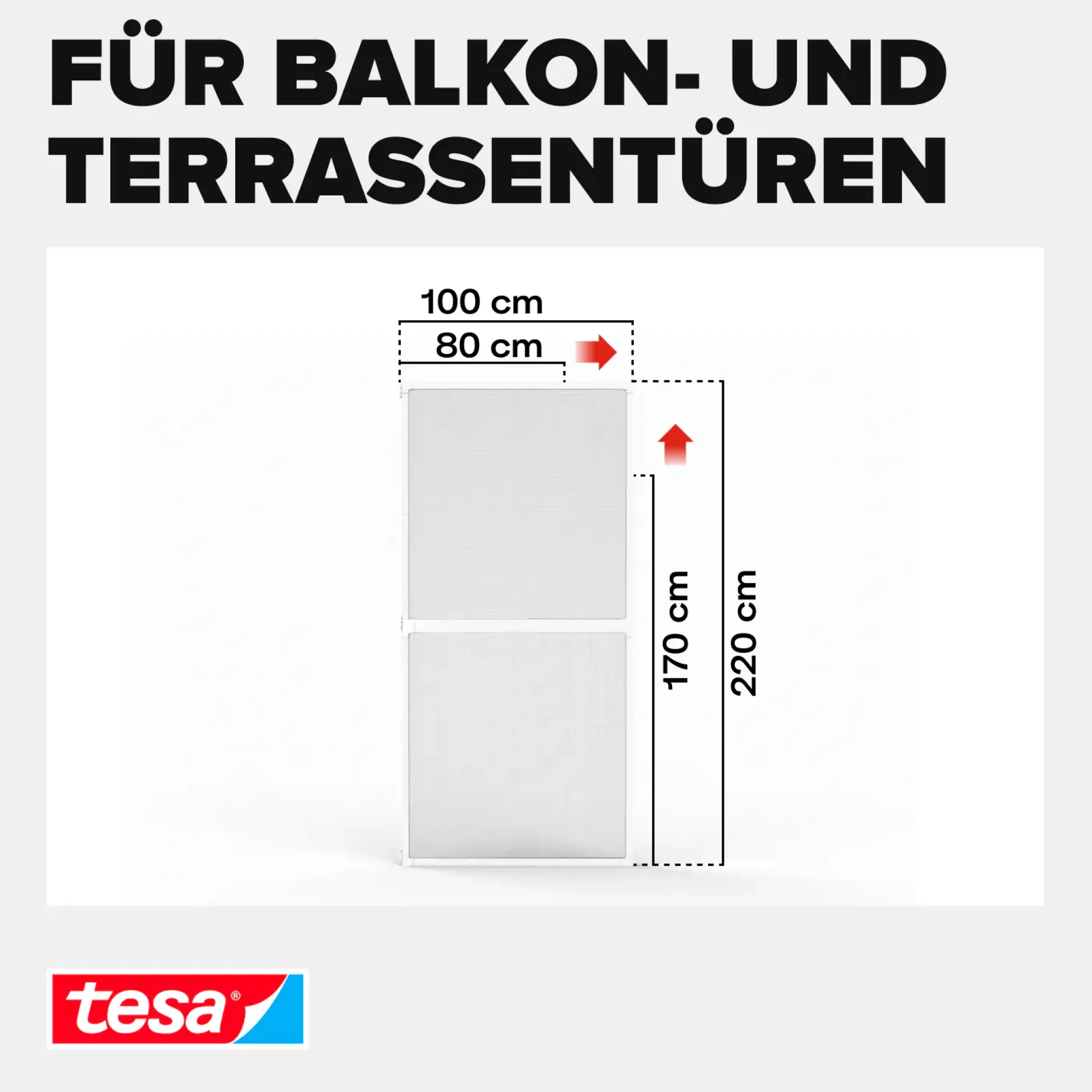 tesa Fliegenschutz-Tür FALT 100 x 220 cm anthrazit/weiß kürzbar