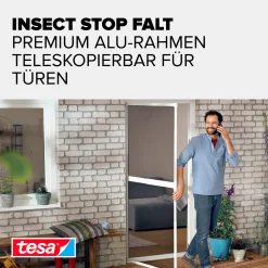 tesa Fliegenschutz-Tür FALT 100 x 220 cm anthrazit/weiß kürzbar