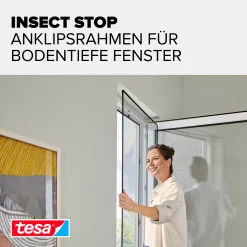 Tesa Insektenschutz Anklipsrahmen für Fenster 120 x 240 cm