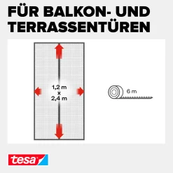 Tesa Insektenschutz Magnetvorhang Selbstschließend 120 x 240 cm Anthrazit