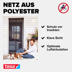 Tesa Insektenschutz Magnetvorhang Selbstschließend 120 x 240 cm Anthrazit