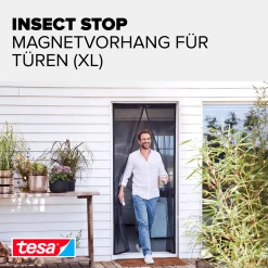 Tesa Insektenschutz Magnetvorhang Selbstschließend 120 x 240 cm Anthrazit