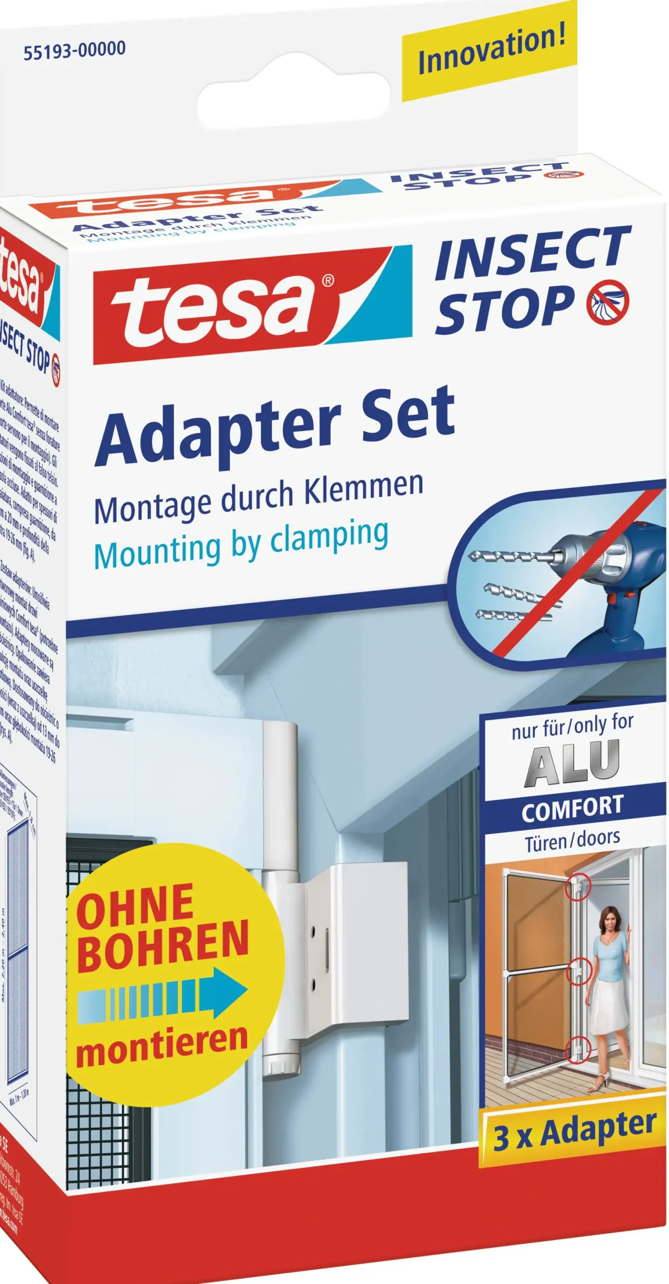 tesa Insektenschutz-Adapter-Set weiß weiß 3 Stück